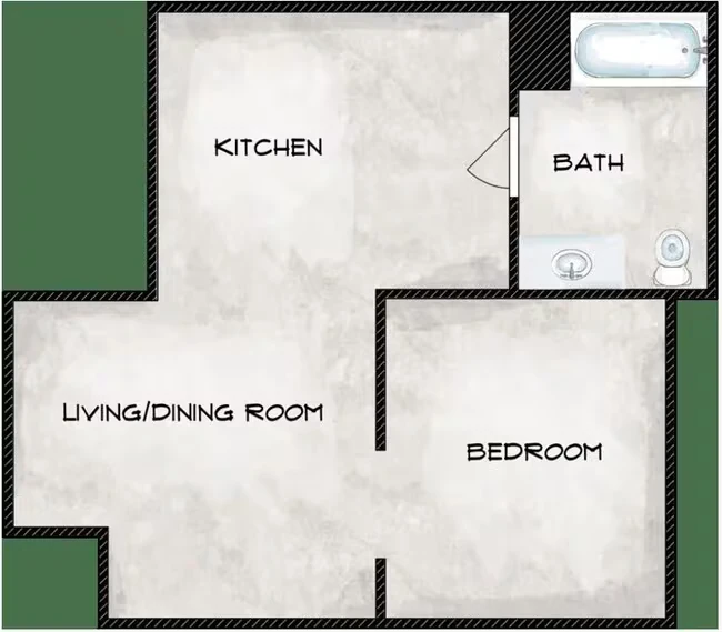 One Bedroom B 311 floor plan